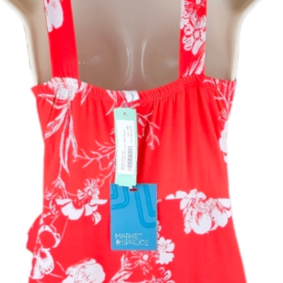 MARKET & SPRUCE Hellena Faux Wrap Red and White Knit Maxi Dress - Picture 9 of 10